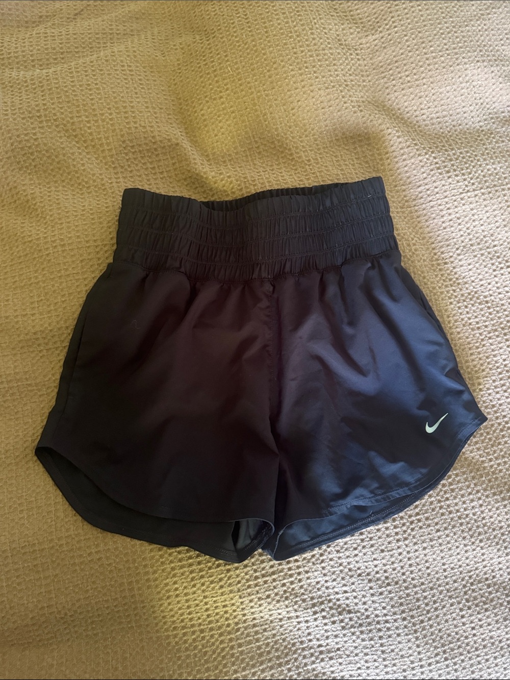 Nike Women’s Black Athletic Shorts with Smocked Waistband